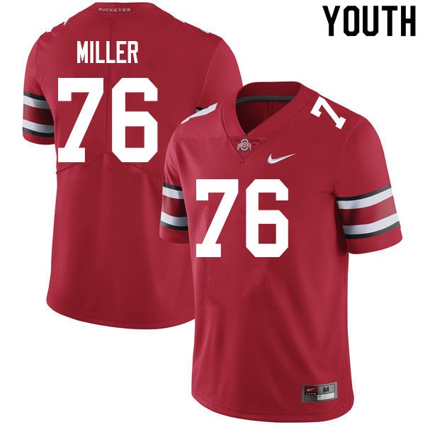 Ohio State Buckeyes #76 Harry Miller Youth College Jersey Scarlet OSU73182
